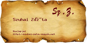 Szuhai Zéta névjegykártya
